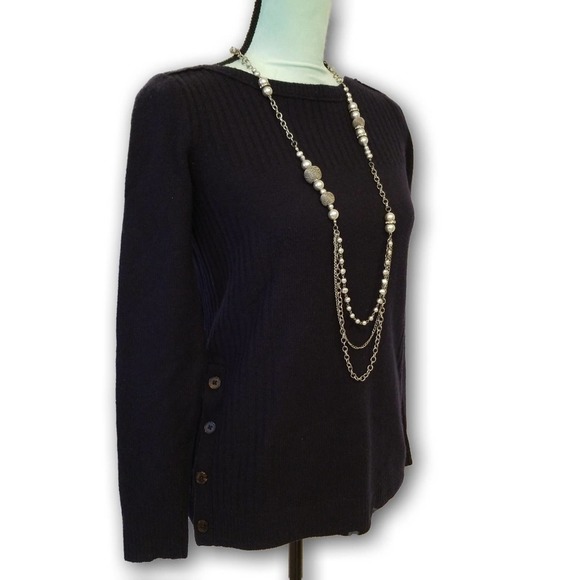 Madewell Pinewood 100% Merino Wool Sweater Navy XS - Picture 4 of 16